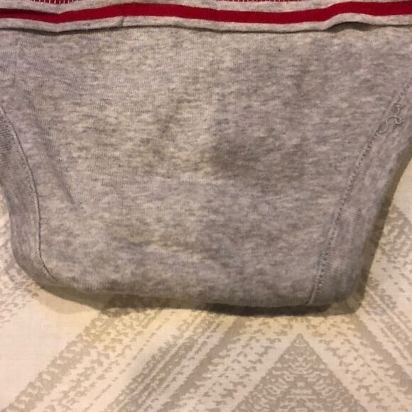 Baby Gap Grey & Red Striped Heartbreaker Onesie - Picture 7 of 7